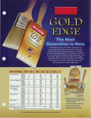 Wooster 5231-2 Series 5231 2" Edge Angle Brush, 2 Inch, White,Gold - Image 2