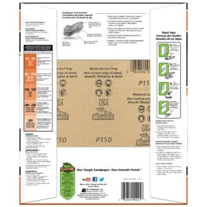 Gator 9" x 11" Bare Wood Sanding Sheets 150 Grit, 25 Pack - Image 2