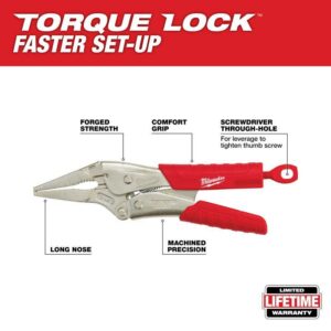 Milwaukee Torque Lock 9 in. Forged Alloy Steel Curved Jaw Long Nose Pliers - Image 2