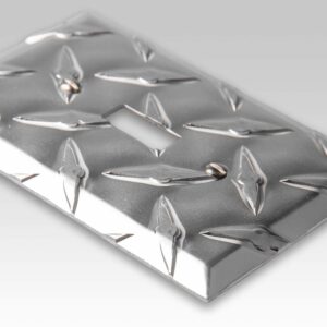 Amerelle Diamond Metallic 1 gang Stamped Aluminum Rocker Wall Plate 955R - Image 2