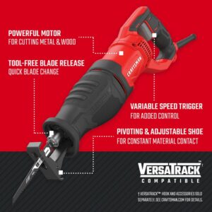 CRAFTSMAN Reciprocating Saw, 7.5-Amp, Corded (CMES300), Red, Black - Image 2