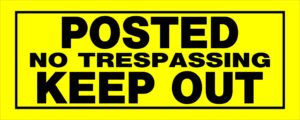 Hillman English Yellow No Trespassing Sign 6 in. H X 15 in. W (Case of 6)