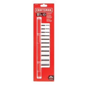 CRAFTSMAN Socket Set, Metric, 1/4-Inch Drive, 6-Point, 11-Piece (CMMT12051)