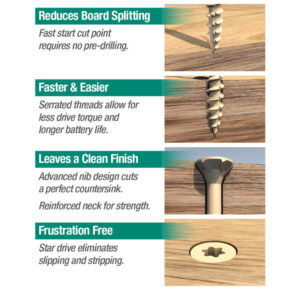 Deck Plus No. 10 X 3 in. L Tan Star Double Flat Head Exterior Deck Screws 40 pk - Image 2