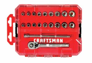 Craftsman 1/4 in. drive Metric and SAE 6 Point Socket and Ratchet Set 20 pc