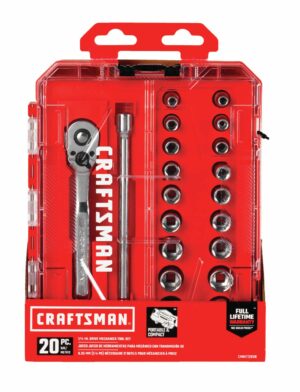 Craftsman 1/4 in. drive Metric and SAE 6 Point Socket and Ratchet Set 20 pc - Image 2