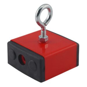 Magnet Source 2.375 in. L X 2.375 in. W Red Retrieving Magnet 100 lb. pull 07503