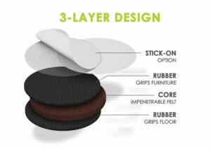 Slipstick GorillaPads CB144 Non Slip Furniture Pads/Grippers (Set of 8) Furniture Feet Floor Protectors, 2 Inch Round, Black - Image 3