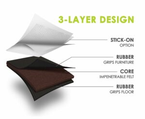 Slipstick GorillaPads Rubber Self Adhesive Gripper Pad Black Square 2 in. W X 2 in. L 8 pk - Image 3