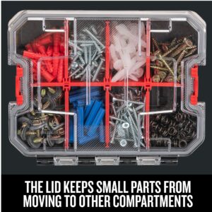 Craftsman VersaStack 7.5" W X 2.76" H Small Parts Bin 8 compartments Black/Red - Image 9