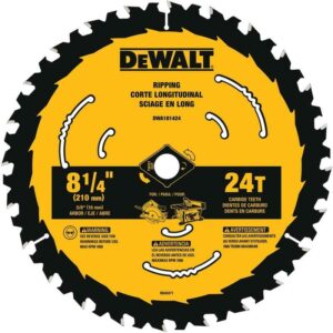 DeWalt 8-1/4 in. D X 5/8 in. Tungsten Carbide Circular Saw Blade 24 teeth - Image 2