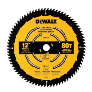 DeWalt 12 in. D X 1 in. Fine Finish Carbide Tipped Circular Saw Blade 80 teeth