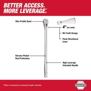 Milwaukee 1/2 in. drive SAE Ratchet 90 teeth 18" Length 48-22-9050 - Image 3