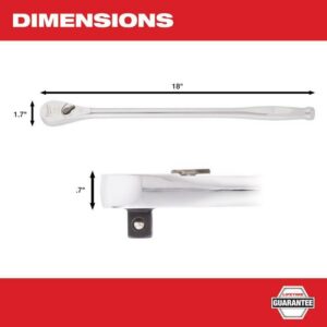 Milwaukee 1/2 in. drive SAE Ratchet 90 teeth 18" Length 48-22-9050 - Image 4
