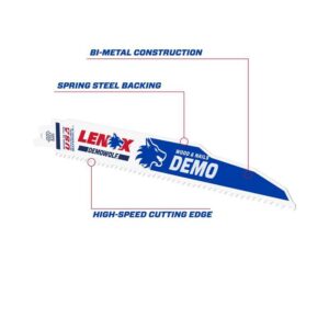 LENOX DEMOWOLF 9 in. Bi-Metal Reciprocating Saw Blade 6 TPI 2 pk - Image 2