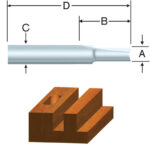 Vermont American 1/2 X 1/2 x 1 X 2-3/16 Carbide Tip 2-Flute Straight Router Bit