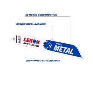 LENOX METALWOLF 9 in. Bi-Metal WAVE EDGE Reciprocating Saw Blade 14 TPI 5 pk - Image 2