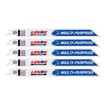 LENOX MULTIWOLF 8 in. Bi-Metal WAVE EDGE Reciprocating Saw Blade 10 TPI 5 pk