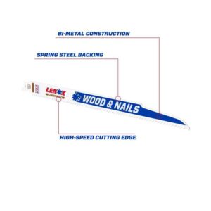 LENOX LUMBERWOLF 12 in. Bi-Metal Reciprocating Saw Blade 6 TPI 5 pk - Image 2