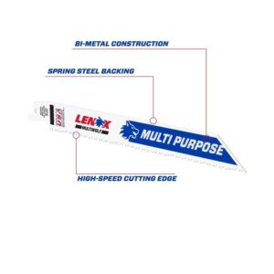LENOX MULTIWOLF 8 in. Bi-Metal WAVE EDGE Reciprocating Saw Blade 10 TPI - Image 2
