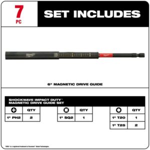 Milwaukee Shockwave Assorted 6 in. L Magnetic Drive Guide and Bit Set 7 pc - Image 2