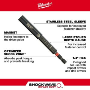 Milwaukee Shockwave Assorted 6 in. L Magnetic Drive Guide and Bit Set 7 pc - Image 3