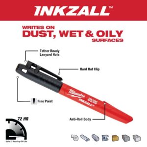 Milwaukee INKZALL Assorted Fine Tip Jobsite Marker 4 pk - Image 2