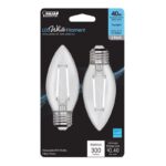 Feit White Filament B10 E26 Medium Filament LED Bulb Daylight 40 Watt Equiv 2 pk