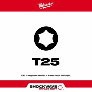 Milwaukee Shockwave Torx T25 X 3-1/2 in. L Impact Power Bit Steel - Image 2