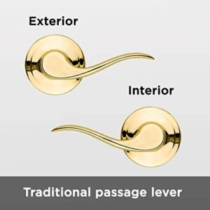 Kwikset Tustin Polished Brass Passage Lockset 1-3/4 in. - Image 5