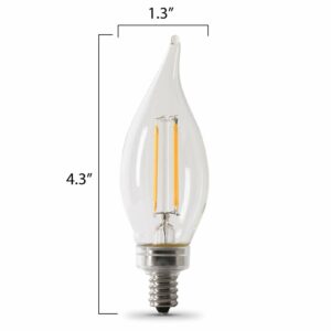 Feit Enhance CA10 E12 (Candelabra) Filament LED Bulb Soft White 40 Watt Eq 6 pk - Image 4