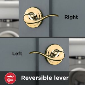 Kwikset Tustin Polished Brass Passage Lockset 1-3/4 in. - Image 3