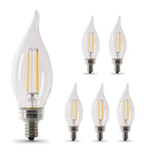 Feit Enhance CA10 E12 (Candelabra) Filament LED Bulb Soft White 40 Watt Eq 6 pk - Image 2