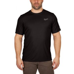 Milwaukee Workskin Short Sleeve Crew Black Lightweight Performance Tee Shirt MED - Image 2