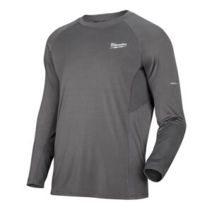 Milwaukee Workskin Long Sleeve Crew Neck Gray Midweight Base Layer Tee Shirt XL