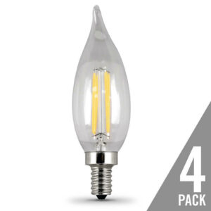 Feit Enhance CA10 (Flame Tip) E12 (Candelabra) Filament LED Bulb Soft White 4 pk - Image 2