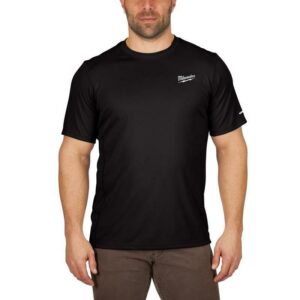 Milwaukee Workskin Short Sleeve Crew Black Lightweight Performance Tee Shirt LG - Image 2