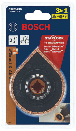 Bosch Starlock 2-1/2 in. X 4 in. L Carbide Grout Removal Blade OSL234HG - Image 2