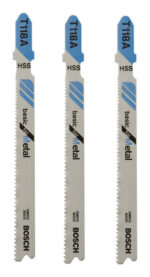 Bosch 3 in. Carbon Steel T-Shank Wavy set and milled Jig Saw Blade 24 TPI 3 pk