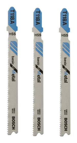 Bosch 3 in. Carbon Steel T-Shank Wavy set and milled Jig Saw Blade 24 TPI 3 pk