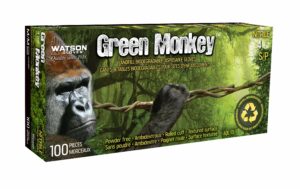 Watson Gloves Green Monkey Nitrile Textured Green Disposable Gloves 100pk XL