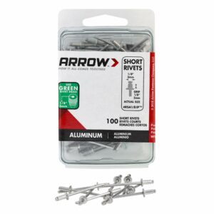 Arrow 1/8 in. D X 1/8 in. Aluminum Short Rivets Silver 100 pk