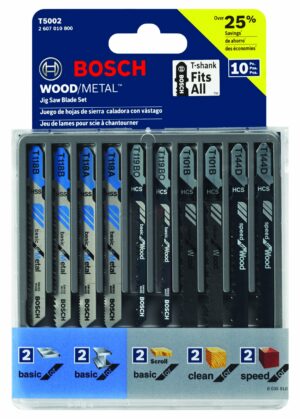 Bosch High Carbon Steel T-Shank Jig Saw Blade Set Assorted TPI 10 pk T5002 - Image 3