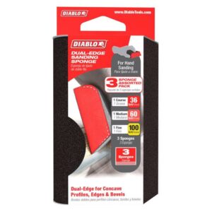 Diablo 4 in. L X 2-1/2 in. W X 1 in. Assorted Grit Assorted Dual Edge Sanding Sponge