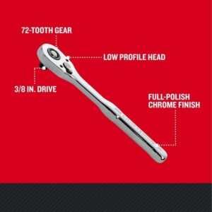 CRAFTSMAN 3/8-In Drive 72 Tooth Low Profile Ratchet CMMT86722 - Image 2