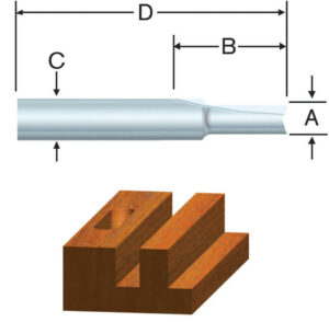 Vermont American 5/8 in. D X 5/8 Dia. x 1 in. X 2-1/16 in. L Carbide Tipped 2-Flute Straight Router Bit - Image 2