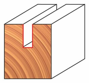 Freud 04-106: 1/4" (dia.) Double Flute Straight Bit with 1/4" shank, 3/4" carbide height, Pack of 1, Red - Image 2