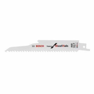 Bosch RHN66 5-Piece 6 In. 6 TPI Heavy for Wood with Nails Reciprocating Saw Blade