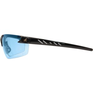 Edge Eyewear Zorge G2 Wraparound Safety Glasses Light Blue Lens Black Frame - Image 3