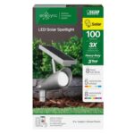 Feit Electric OneSync Brushed Nickel Solar Powered 100 W LED Spotlight 1 pk